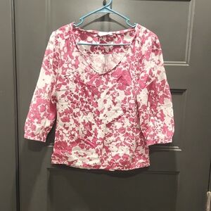 Elegant Floral V-Neck Blouse